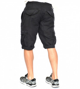 MENS CARGO SHORTS DARK GREY OIL DYE