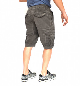 MENS CARGO SHORTS GREY OIL DYE