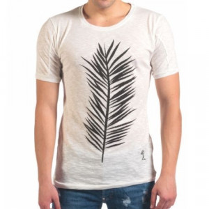 Herren T-Shirt mit Palmblatt-Motiv