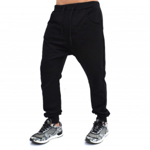 Men's Black joggers drop crotch sweat pants SPRING/SUMMER