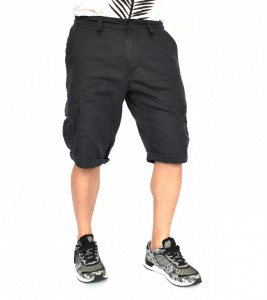 MENS CARGO SHORTS DARK GREY OIL DYE