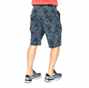 Men's Floral Motifs sweat shorts OIL DYE BLUE