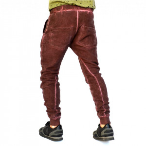 PANTALONI DE TRENING BARBAȚI TAPERED SLIM FIT PURPLE OIL DYE MATLASAT TOAMNĂ/IARNĂ