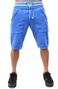 МЪЖКИ КЪСИ ПАНТАЛОНИ RELIO ELECTRIC BLUE OIL DYE SHORTS С ИЗБЕЛВАНЕ ПО ШЕВОВЕТЕ
