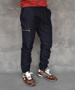 HERREN DENIM BLUE CARGO ZIP PANTS TRENDFIELD SPRING/SUMMER/AUTUMN