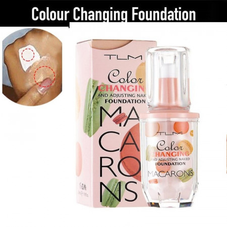 Fond de Ten TLM Macarons Color Changing, Adaptabil culorii Tenului, Rezistent la Transfer 16H, SPF 15, 30 ml