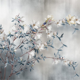 Fototapet, O ramură cu flori albe