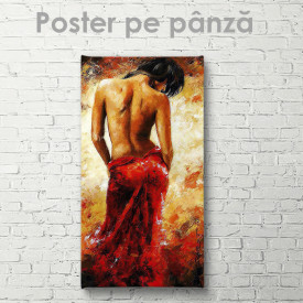 Poster, Doamnă într-o rochie roșie aprinsă
