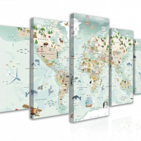 Tablou modular, Harta lumii pentru copii