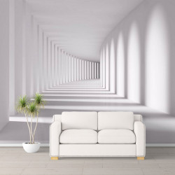 Fototapet 3D, Tunelul alb fără sfârșit