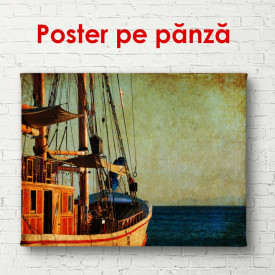 Poster, Fotografia retro cu o navă pe mare
