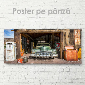 Poster, Retro mașină verde
