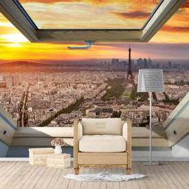 Fototapet, O fereastră cu Priveliște la Turnul Eiffel