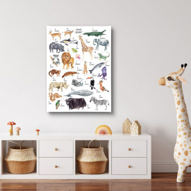 Poster, Alfabet cu animale pentru copii