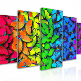 Tablou modular, Fluturii multicolori