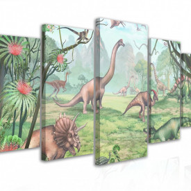 Tablou modular, Dinozaurii în junglă