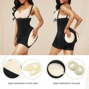 Body Modelator Nude HIGH WAIST cu Fese si Solduri Proeminente Cu Bureti