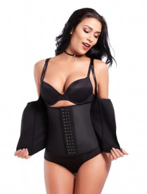 Vesta si Corset 2 in 1 LATEX BLACK
