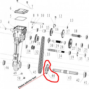 Roata dintata inferior lant motocultor Dac, Ruris, Zimbru, Gigant