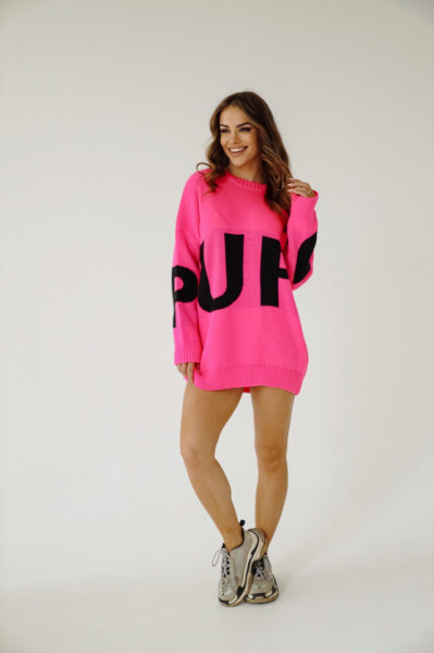 Pulover dama lung cu litere