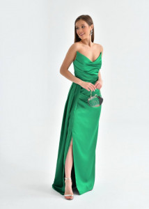 Rochie lunga din satin Cod:V9323