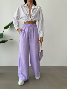 Pantaloni din panza evazati Cod:M3879