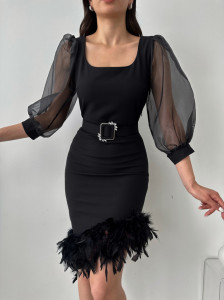 Rochie de stofa cu fulgi Cod:N8946