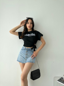 Tricou dama cu strasuri Cod:3503