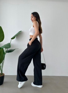 Pantaloni din panza evazati Cod:N3879