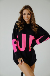 Pulover dama lung cu litere