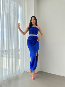 Rochie de stofa cu pene Cod:A8943