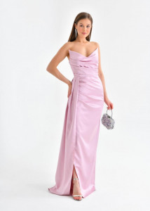 Rochie lunga din satin Cod:R9323