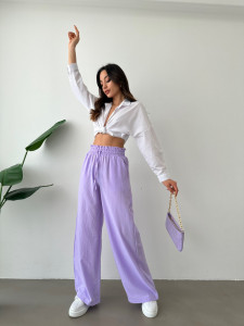 Pantaloni din panza evazati Cod:M3879