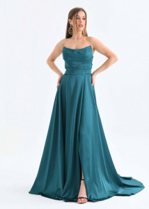 Rochie lunga din satin Cod:V9321