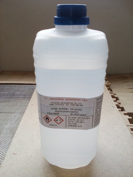 Promotie BF 22.11-06.12.2020 Acid acetic glacial puritate 99% - food grade (grad alimentar) - flacon 1 kg -15 lei