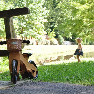 Bicicleta de echilibru fara pedale din bambus - maro - Kinderfeets