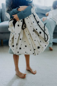 Sac depozitare jucarii 2in1 Play&Go - Harta lumii/stele