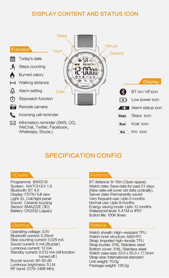 smartwatch ex18 manual