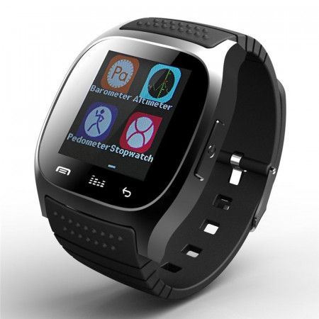 Ceas smartwatch RegalSmart M26-162 Bluetooth, ecran 1.5", barometru, pedometru, altimetru, notificari SMS, Facebook, Whatsapp, negru