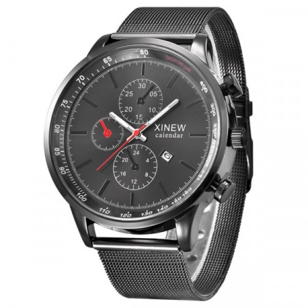 Ceas barbatesc black grid business