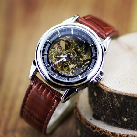 Ceas barbatesc automatic Winner roman gold