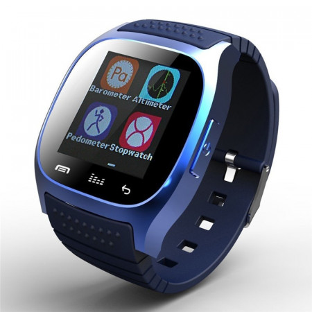 Ceas smartwatch RegalSmart M26-161 Bluetooth, ecran 1.5", barometru, pedometru, altimetru, notificari SMS, Facebook, Whatsapp, albastru