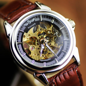 Ceas barbatesc automatic Winner roman gold