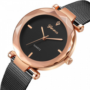 Ceas de dama Geneva Bendis Rose Gold Black
