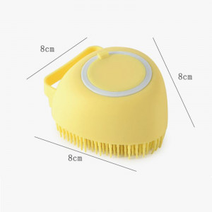 Perie de silicon cu dozator de sampon pentru spalat animale de companie