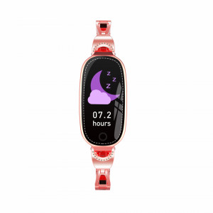Bratara fitness smart dama F18RG, memento perioada menstruala, ritm cardiac, padometru, iOS si Android, Bluetooth 4.0