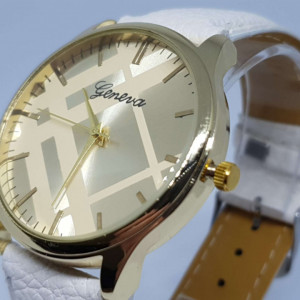 Ceas de dama Geneva Hestia gold alb