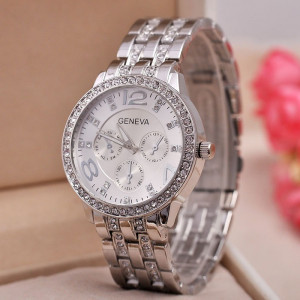Ceas de dama Geneva rhinestone silver