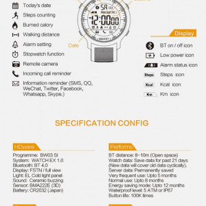Ceas smartwatch RegalSmart Sport EX18-165 BT 4.0, Android, iOS, padometru, anti-lost, notificari, negru