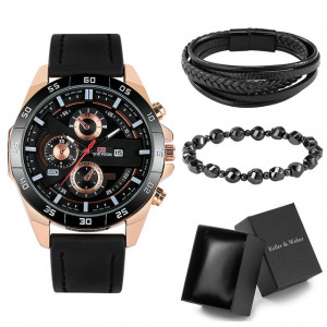Set cadou cu ceas barbatesc Vavavoom KWD0322 si doua bratari elegante